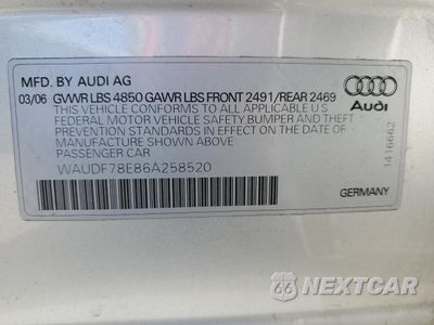 Zdjęcie 12 z 12 samochodu: 2006 AUDI A4 2.0T QUATTRO VIN:WAUDF78E86A258520 - miniatura