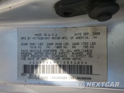 Zdjęcie 12 z 12 samochodu: 2001 MITSUBISHI ECLIPSE GT VIN:4A3AC84H71E062054 - miniatura