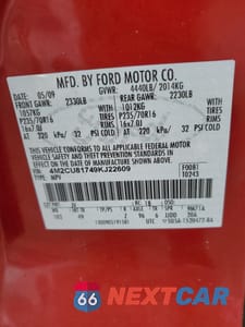 Zdjęcie 13 z 13 samochodu: 2009 MERCURY MARINER VIN:4M2CU81749KJ22609 - miniatura