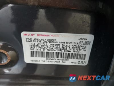 Zdjęcie 12 z 12 samochodu: 2011 MITSUBISHI LANCER EVOLUTION GSR VIN:JA32W8FV3BU015255 - miniatura