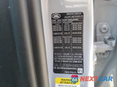 Zdjęcie 14 z 16 samochodu: 2024 LAND ROVER RANGE ROVER EVOQUE DYNAMIC SE VIN:SALZL2FX6RH249229 - miniatura