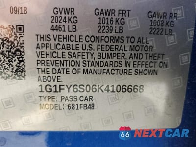 Zdjęcie 12 z 12 samochodu: 2019 CHEVROLET BOLT EV LT VIN:1G1FY6S06K4106668 - miniatura