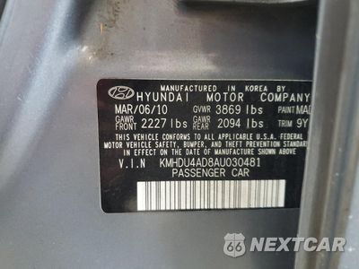 Zdjęcie 12 z 12 samochodu: 2010 HYUNDAI ELANTRA BLUE VIN:KMHDU4AD8AU030481 - miniatura