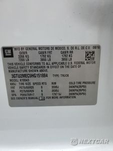 Zdjęcie 14 z 14 samochodu: 2017 GMC SIERRA K1500 SLE VIN:3GTU2MEC9HG151884 - miniatura