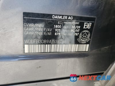 Zdjęcie 12 z 12 samochodu: 2010 MERCEDES-BENZ B200 VIN:WDDFH3DB9AJ539766 - miniatura