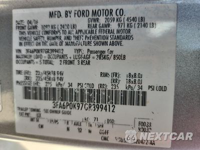 Zdjęcie 12 z 14 samochodu: 2016 FORD FUSION TITANIUM VIN:3FA6P0K97GR399412 - miniatura