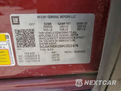 Zdjęcie 13 z 16 samochodu: 2017 BUICK ENCLAVE VIN:5GAKRBKD0HJ322476 - miniatura