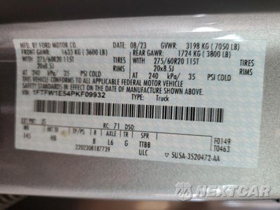 Zdjęcie 12 z 15 samochodu: 2023 FORD F150 SUPERCREW VIN:1FTFW1E54PKF09932 - miniatura