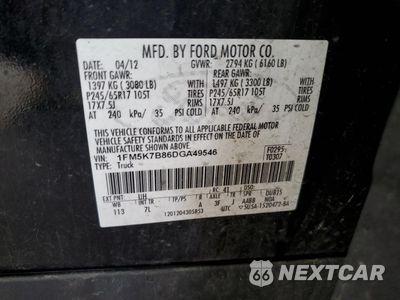 Zdjęcie 13 z 13 samochodu: 2013 FORD EXPLORER VIN:1FM5K7B86DGA49546 - miniatura