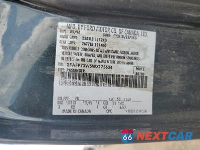 Zdjęcie 12 z 12 samochodu: 1998 FORD CROWN VICTORIA VIN:2FAFP73W5WX175634 - miniatura