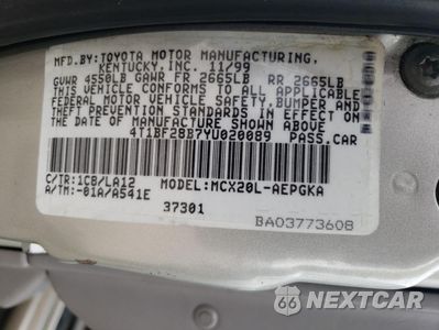 Zdjęcie 12 z 13 samochodu: 2000 TOYOTA AVALON XL VIN:4T1BF28B7YU020089 - miniatura