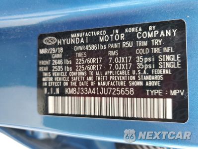 Zdjęcie 13 z 15 samochodu: 2018 HYUNDAI TUCSON SEL VIN:KM8J33A41JU725658 - miniatura