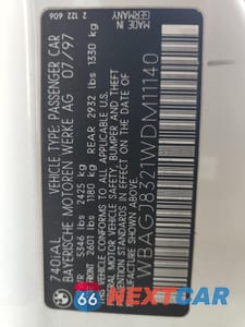 Zdjęcie 12 z 12 samochodu: 1998 BMW 740 IL VIN:WBAGJ8321WDM11140 - miniatura