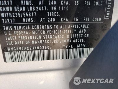 Zdjęcie 12 z 12 samochodu: 2018 VOLKSWAGEN TIGUAN LIMITED VIN:WVGAV7AX2JK003607 - miniatura