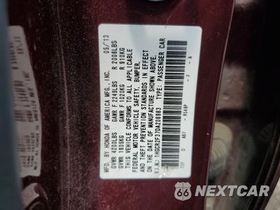 Zdjęcie 12 z 13 samochodu: 2013 HONDA ACCORD LX VIN:1HGCR2F37DA206983 - miniatura