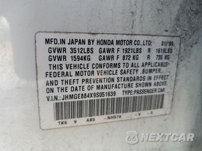 Zdjęcie 12 z 14 samochodu: 2009 HONDA FIT SPORT VIN:JHMGE884X9S051639 - miniatura