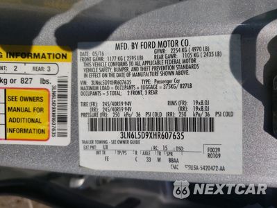 Zdjęcie 13 z 13 samochodu: 2017 LINCOLN MKZ SELECT VIN:3LN6L5D9XHR607635 - miniatura