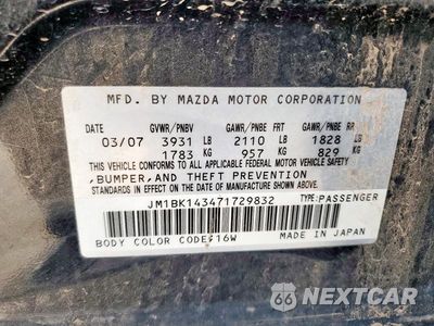 Zdjęcie 12 z 12 samochodu: 2007 MAZDA 3 HATCHBACK VIN:JM1BK143471729832 - miniatura