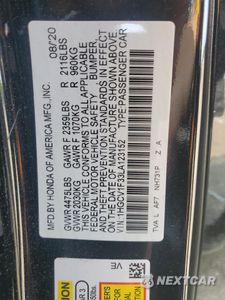 Zdjęcie 12 z 13 samochodu: 2020 HONDA ACCORD SPORT VIN:1HGCV1F33LA123152 - miniatura