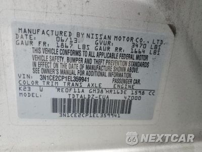 Zdjęcie 23 z 24 samochodu: 2014 NISSAN VERSA NOTE S VIN:3N1CE2CP1EL359941 - miniatura