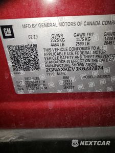 Zdjęcie 12 z 12 samochodu: 2019 CHEVROLET EQUINOX LT VIN:2GNAXKEV3K6237874 - miniatura