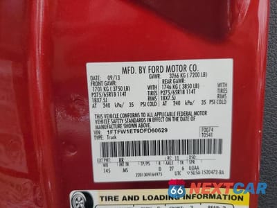 Zdjęcie 12 z 12 samochodu: 2013 FORD F150 SUPERCREW VIN:1FTFW1ET9DFD60629 - miniatura