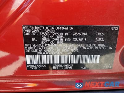 Zdjęcie 14 z 14 samochodu: 2023 TOYOTA BZ4X XLE VIN:JTMAAAAA9PA006429 - miniatura