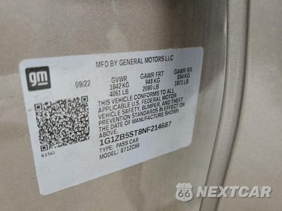 Zdjęcie 12 z 12 samochodu: 2022 CHEVROLET MALIBU LS VIN:1G1ZB5ST8NF214687 - miniatura