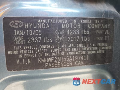Zdjęcie 12 z 12 samochodu: 2005 HYUNDAI SONATA GL VIN:KMHWF25H55A197411 - miniatura