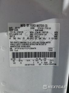 Zdjęcie 13 z 15 samochodu: 2012 FORD F150 SUPER CAB VIN:1FTFX1EF7CFC58476 - miniatura