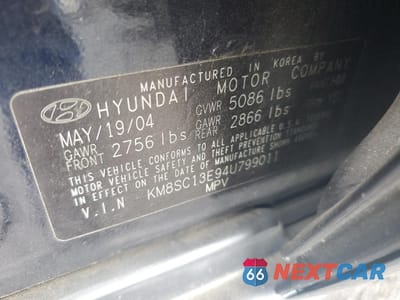 Zdjęcie 13 z 13 samochodu: 2004 HYUNDAI SANTA FE GLS VIN:KM8SC13E94U799011 - miniatura