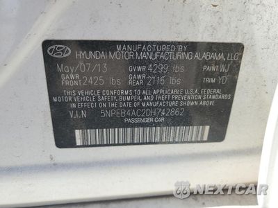 Zdjęcie 12 z 14 samochodu: 2013 HYUNDAI SONATA GLS VIN:5NPEB4AC2DH742862 - miniatura