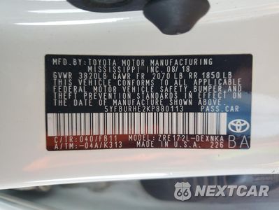 Zdjęcie 12 z 12 samochodu: 2019 TOYOTA COROLLA L VIN:5YFBURHE2KP880113 - miniatura