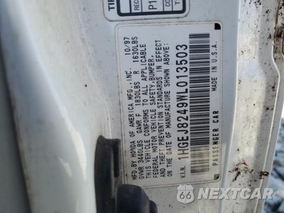 Zdjęcie 12 z 12 samochodu: 1998 HONDA CIVIC EX VIN:1HGEJ8249WL013503 - miniatura