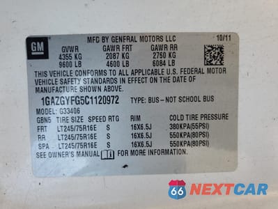 Zdjęcie 13 z 13 samochodu: 2012 CHEVROLET EXPRESS G3500 LT VIN:1GAZGYFG5C1120972 - miniatura