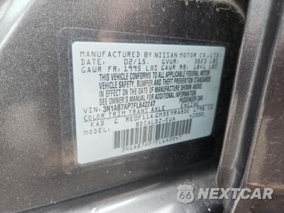 Zdjęcie 12 z 14 samochodu: 2015 NISSAN SENTRA S VIN:3N1AB7AP7FL642247 - miniatura