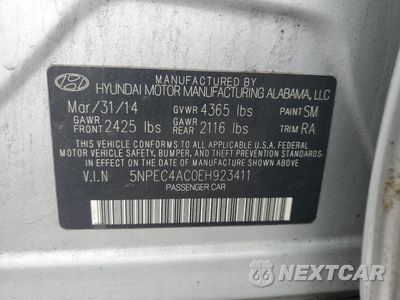 Zdjęcie 12 z 12 samochodu: 2014 HYUNDAI SONATA SE VIN:5NPEC4AC0EH923411 - miniatura