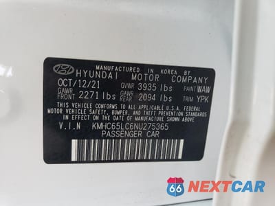 Zdjęcie 12 z 15 samochodu: 2022 HYUNDAI IONIQ BLUE VIN:KMHC65LC6NU275365 - miniatura
