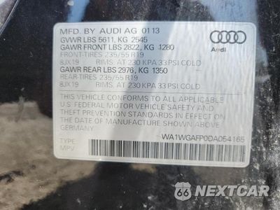 Zdjęcie 13 z 13 samochodu: 2013 AUDI Q5 PRESTIGE VIN:WA1WGAFP0DA054165 - miniatura