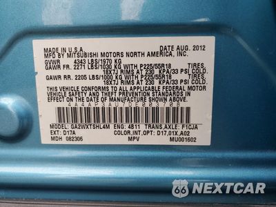 Zdjęcie 12 z 12 samochodu: 2013 MITSUBISHI OUTLANDER SPORT ES VIN:4A4AP3AU7DE003708 - miniatura