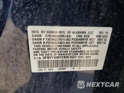 Zdjęcie 13 z 15 samochodu: 2014 HONDA PILOT TOURING VIN:5FNYF4H97EB051631 - miniatura