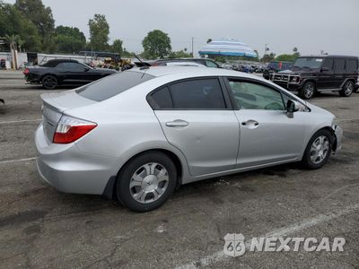 Trzecie zdjęcie samochodu z tyłu: 2012 HONDA CIVIC HYBRID VIN:JHMFB4F29CS003815 - miniatura