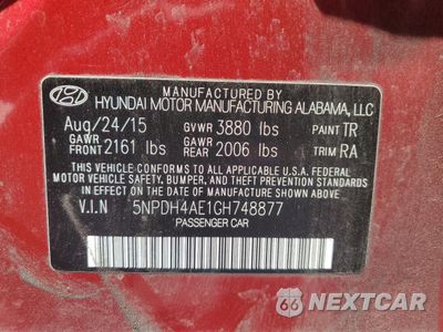 Zdjęcie 12 z 14 samochodu: 2016 HYUNDAI ELANTRA SE VIN:5NPDH4AE1GH748877 - miniatura
