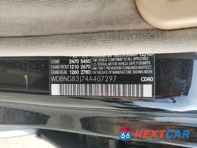 Zdjęcie 12 z 14 samochodu: 2004 MERCEDES-BENZ S 430 4MATIC VIN:WDBNG83J74A407297 - miniatura