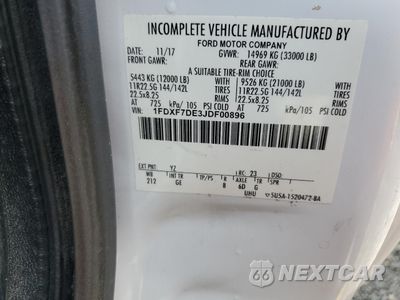 Zdjęcie 10 z 10 samochodu: 2018 FORD F750 SUPER DUTY VIN:1FDXF7DE3JDF00896 - miniatura