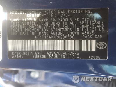 Zdjęcie 12 z 14 samochodu: 2024 TOYOTA CAMRY XLE VIN:4T1F11AKXRU238730 - miniatura