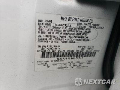Zdjęcie 12 z 14 samochodu: 2005 FORD FIVE HUNDRED LIMITED VIN:1FAFP25155G172211 - miniatura