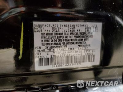 Zdjęcie 13 z 13 samochodu: 2024 NISSAN SENTRA SV VIN:3N1AB8CV6RY347875 - miniatura
