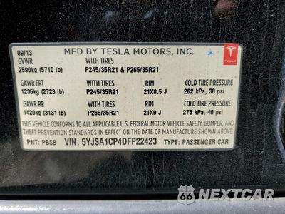 Zdjęcie 13 z 13 samochodu: 2013 TESLA MODEL S VIN:5YJSA1CP4DFP22423 - miniatura