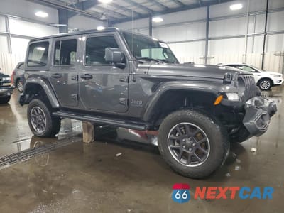 Czwarte zdjęcie samochodu z boku: 2021 JEEP WRANGLER UNLIMITED SPORT VIN:1C4HJXDGXMW581011 - miniatura